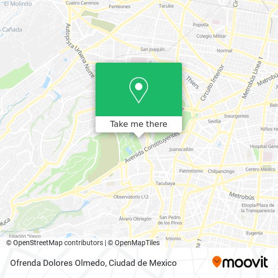 Ofrenda Dolores Olmedo map