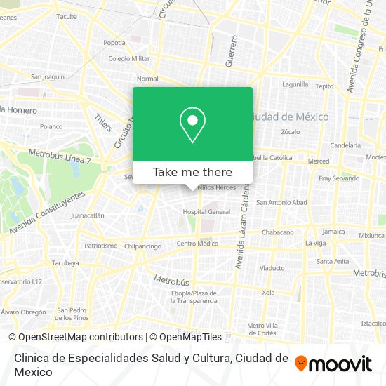 Mapa de Clinica de Especialidades Salud y Cultura
