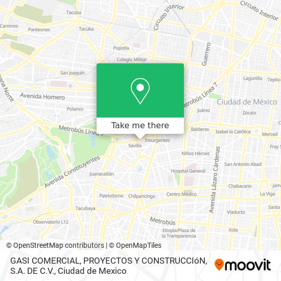 GASI COMERCIAL, PROYECTOS Y CONSTRUCCIóN, S.A. DE C.V. map