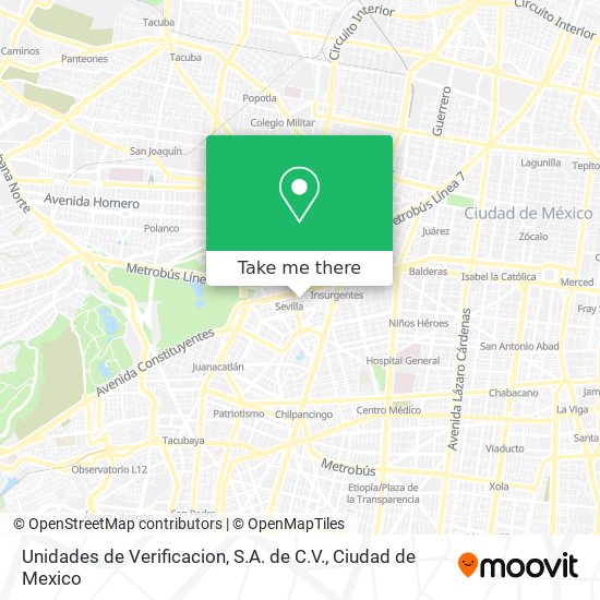 Unidades de Verificacion, S.A. de C.V. map