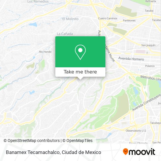 Mapa de Banamex Tecamachalco