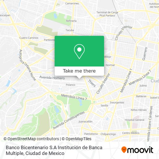 Banco Bicentenario S.A Institución de Banca Multiple map