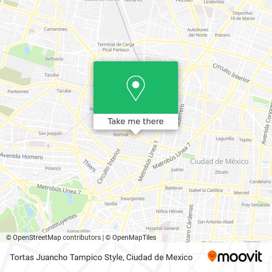 Mapa de Tortas Juancho Tampico Style