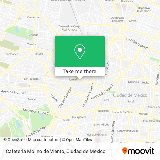 Mapa de Cafeteria Molino de Viento