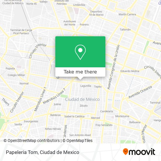 Papeleria Tom map