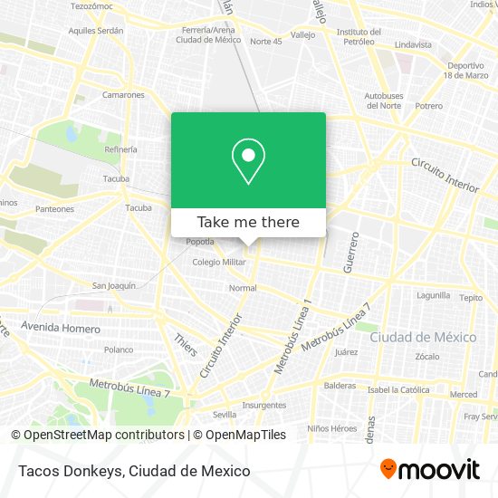 Tacos Donkeys map