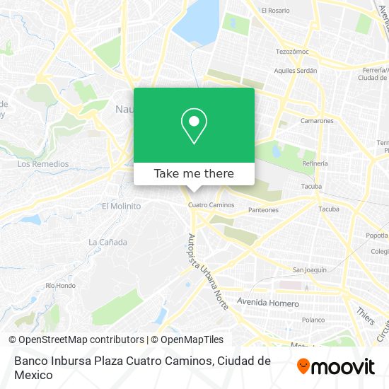 Banco Inbursa Plaza Cuatro Caminos map