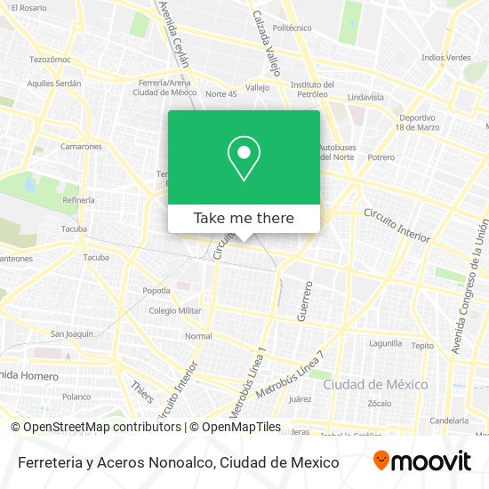 Mapa de Ferreteria y Aceros Nonoalco