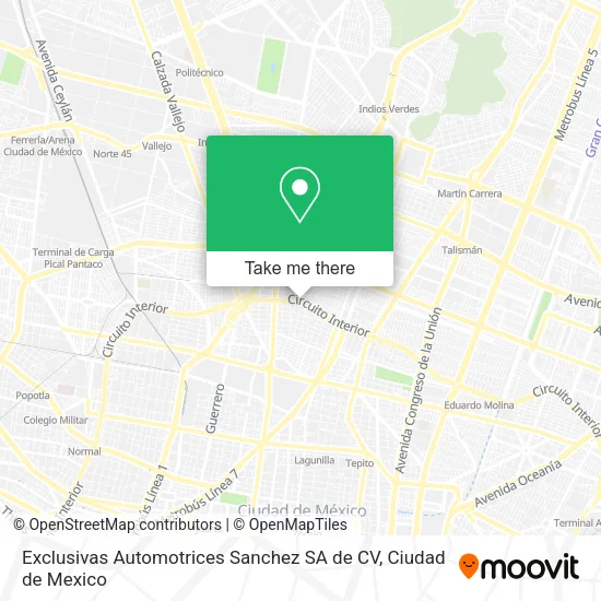 Mapa de Exclusivas Automotrices Sanchez SA de CV