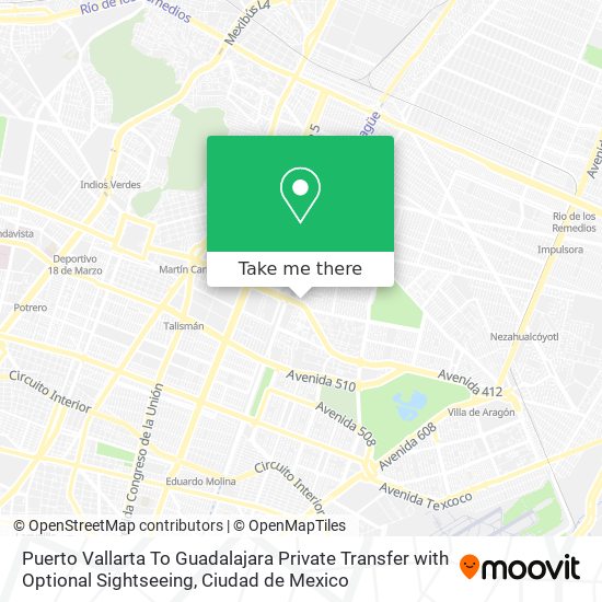 Puerto Vallarta To Guadalajara Private Transfer with Optional Sightseeing map