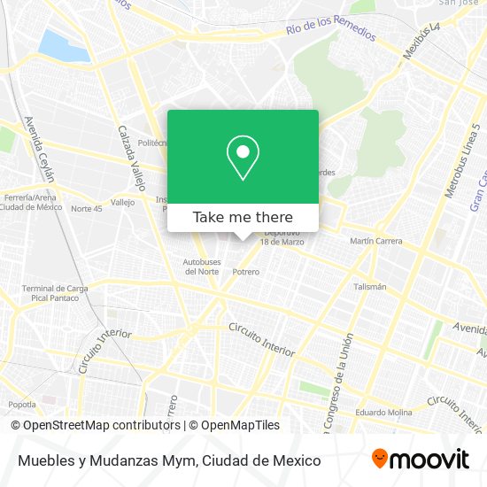 Muebles y Mudanzas Mym map