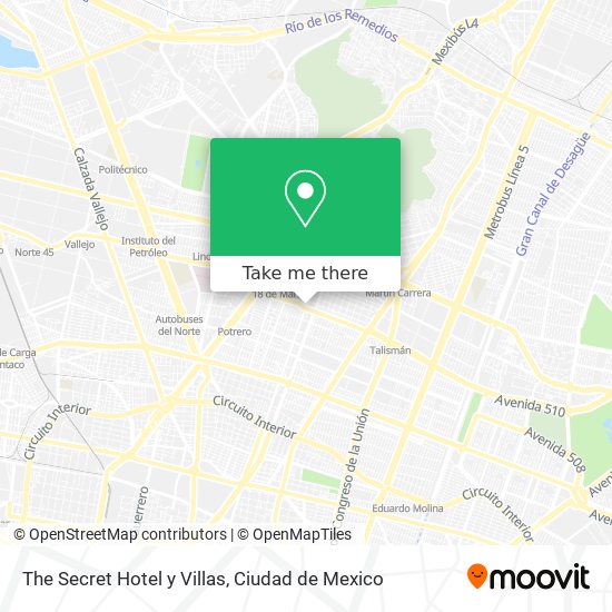 The Secret Hotel y Villas map