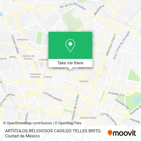 ARTICULOS RELIGIOSOS CASILDO TELLES BRITO map