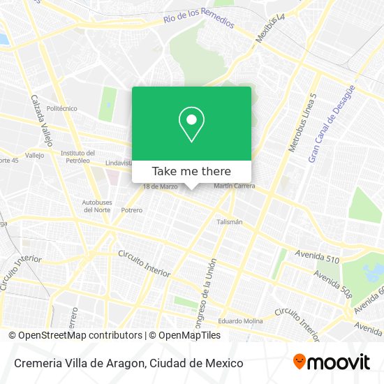 Mapa de Cremeria Villa de Aragon