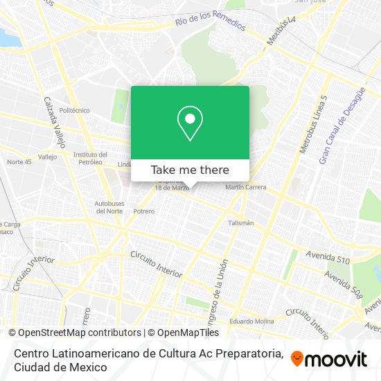 Mapa de Centro Latinoamericano de Cultura Ac Preparatoria