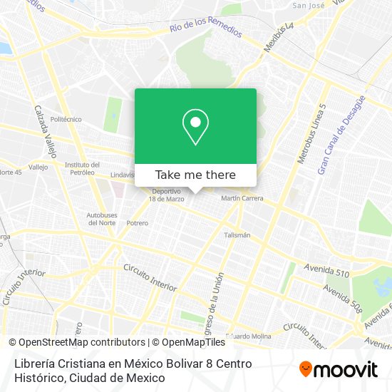 Librería Cristiana en México Bolivar 8 Centro Histórico map