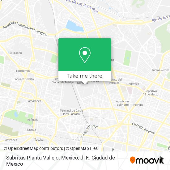 Mapa de Sabritas Planta Vallejo. México, d. F.