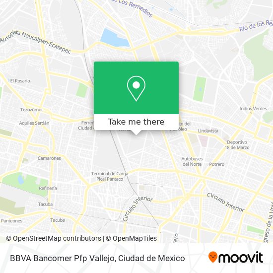 Mapa de BBVA Bancomer Pfp Vallejo