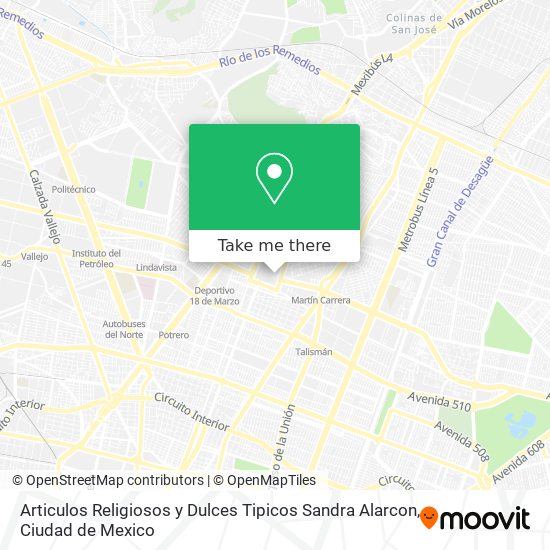 Articulos Religiosos y Dulces Tipicos Sandra Alarcon map