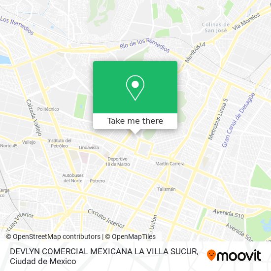DEVLYN COMERCIAL MEXICANA LA VILLA SUCUR map