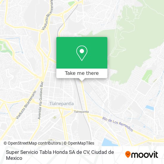 Super Servicio Tabla Honda SA de CV map
