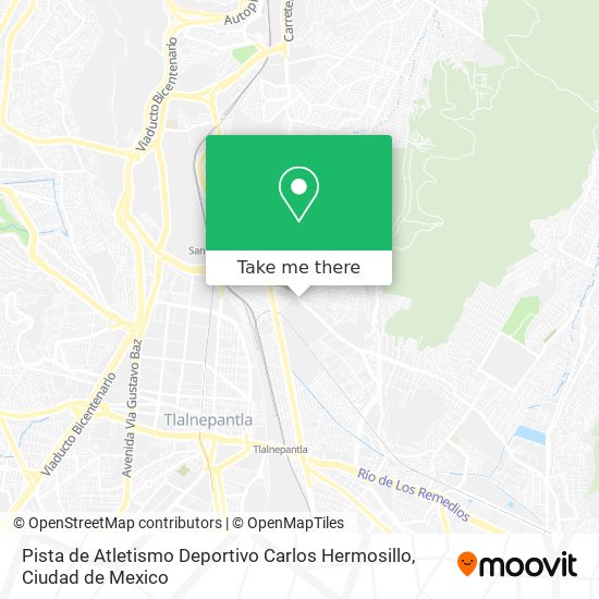 Mapa de Pista de Atletismo Deportivo Carlos Hermosillo