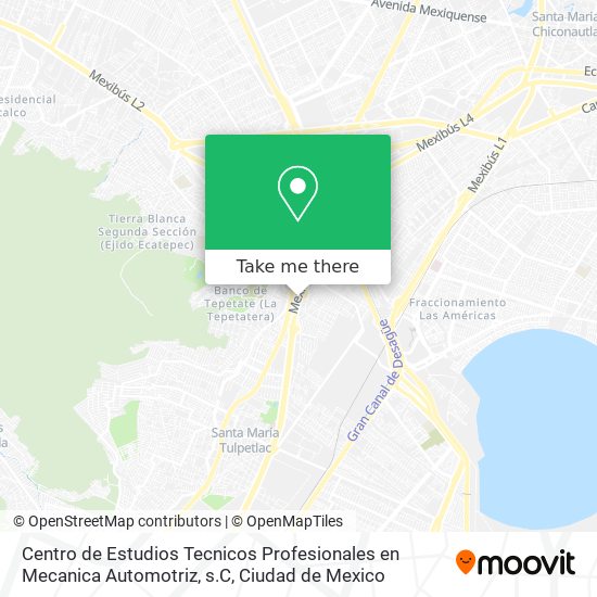 Mapa de Centro de Estudios Tecnicos Profesionales en Mecanica Automotriz, s.C