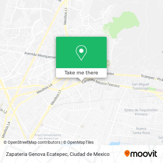 Mapa de Zapateria Genova Ecatepec