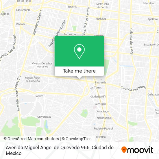 Mapa de Avenida Miguel Ángel de Quevedo 966