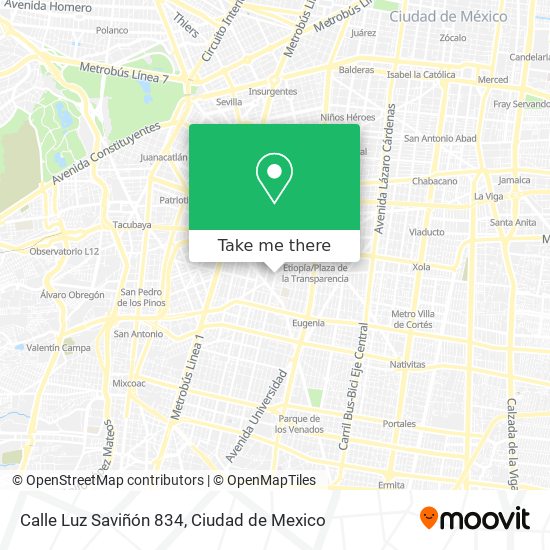 Mapa de Calle Luz Saviñón 834