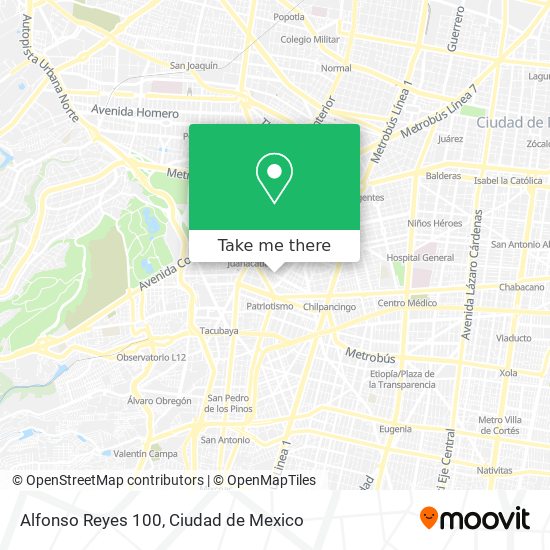 Alfonso Reyes 100 map