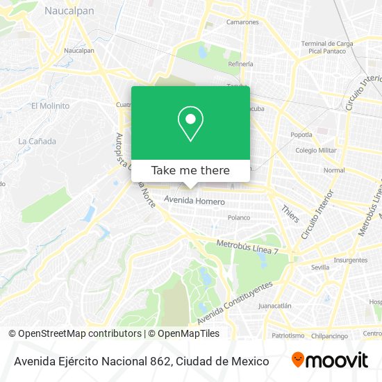 Avenida Ejército Nacional 862 map