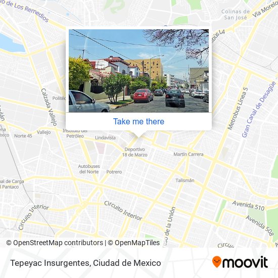 Mapa de Tepeyac Insurgentes