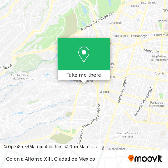 How to get to Colonia Alfonso XIII in Naucalpan De Juárez by Bus or Metro?