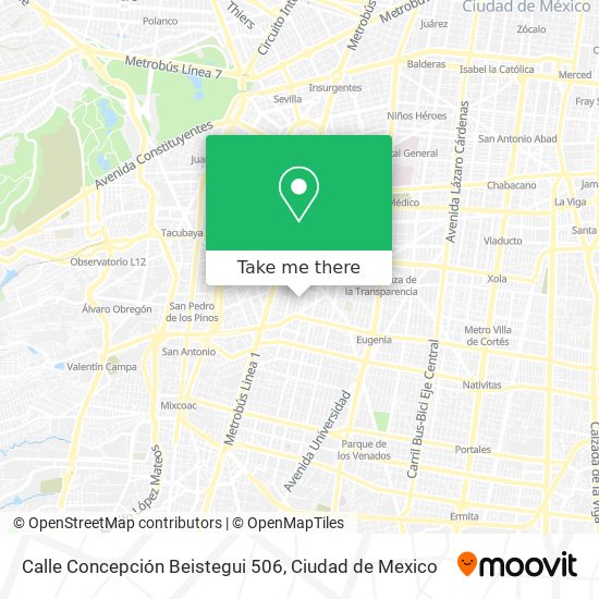 Mapa de Calle Concepción Beistegui 506
