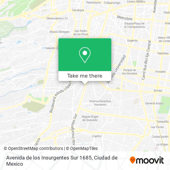 Avenida de los Insurgentes Sur 1685 map