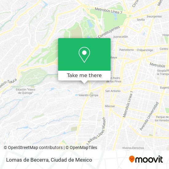 Lomas de Becerra map