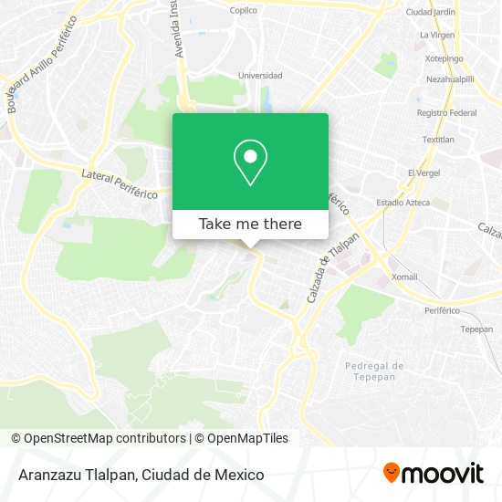 Aranzazu Tlalpan map