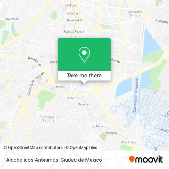 Alcohólicos Anónimos map