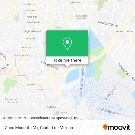 Zona Mascota Mx map