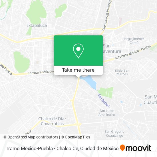 Tramo Mexico-Puebla - Chalco Ce map