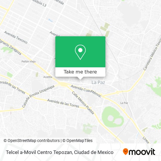 Telcel a-Movil Centro Tepozan map