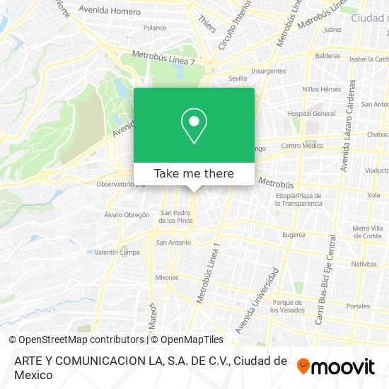 ARTE Y COMUNICACION LA, S.A. DE C.V. map