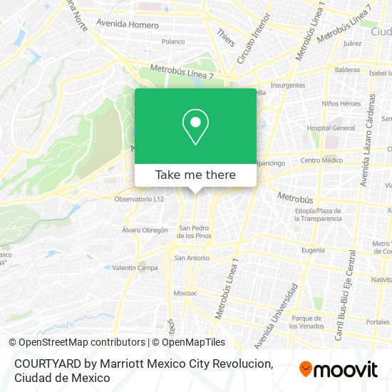 COURTYARD by Marriott Mexico City Revolucion map