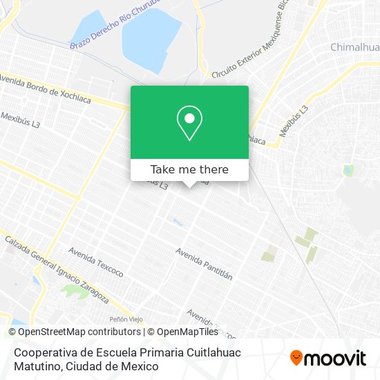 Mapa de Cooperativa de Escuela Primaria Cuitlahuac Matutino
