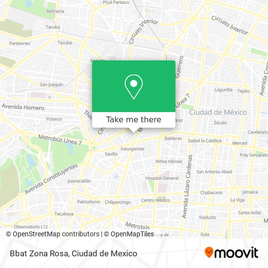 Bbat Zona Rosa map