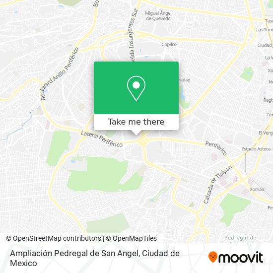 Mapa de Ampliación Pedregal de San Angel