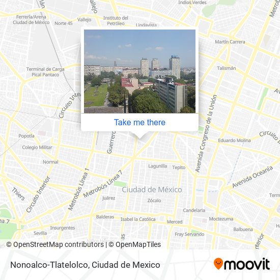 Nonoalco-Tlatelolco map