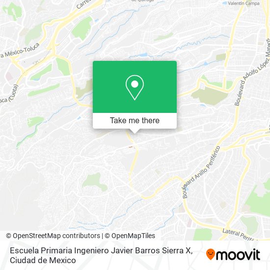 Mapa de Escuela Primaria Ingeniero Javier Barros Sierra X