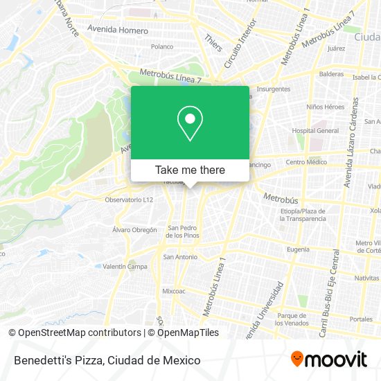 Benedetti's Pizza map